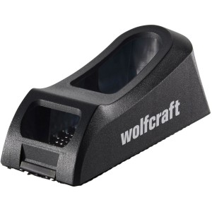 Rabot de bloc Wolfcraft, 150x57mm, pour plaques de plâtre et bois. Rabot compact à une main en noir.