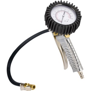Einhell Manomètre de gonflage Profi avec manomètre, levier et tuyau pour compresseurs.
