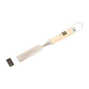 Ciseau à bois LUX 30 mm avec manche en bois et protection de lame pour le rabotage et le burinage.