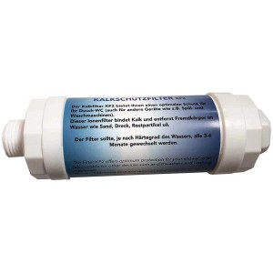 Filtro anticalcare KF2 per WC doccia, filtro acqua bianco per protezione dal calcare.