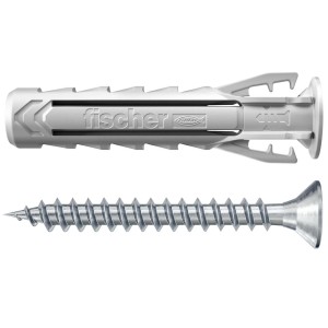 Fischer SX Plus tassello 5x25 con viti, adatto per fissaggi sicuri.