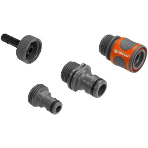 Kit de soupape de drainage Gardena pour systèmes d'arrosage, composé de 4 adaptateurs.