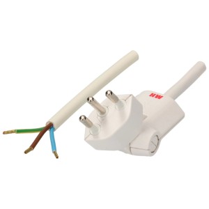 Cavo di alimentazione TD bianco con spina Clip-Clap, 5 m, per computer e multimedia.