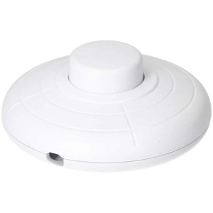 Interrupteur à pied blanc, 1 pôle, pour installations de lampes.