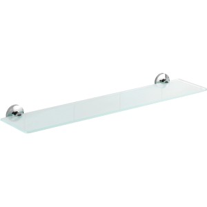Étagère en verre Wenko Cuba, étagère murale de salle de bain en verre dépoli avec support chromé.