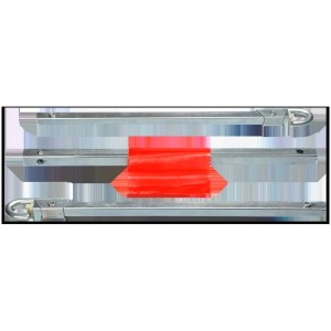 Barra di traino Cartrend, capacità di traino 2 t, lunghezza 1,8 m, con bandiera di sicurezza rossa.