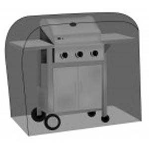 Copertura grigia per barbecue, 114x170x72 cm, protegge da vento e intemperie.