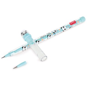 Legami Bleistift Panda, stapelbar mit Radiergummi, hellblau, mit Panda-Motiv.