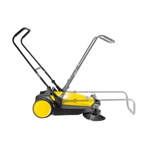 Balayeuse Kärcher S6 Twin, jaune/noir, avec deux brosses latérales et poignée réglable.