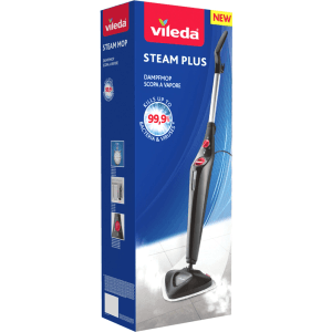 Nettoyeur vapeur Vileda Steam Plus dans sa boîte, pour un nettoyage hygiénique des sols.
