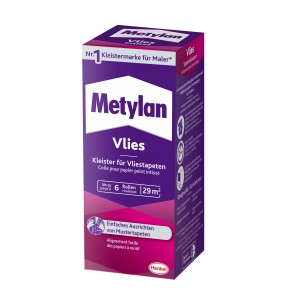 Metylan Vlies colla per carta da parati, confezione da 180g, per carta da parati in tessuto non tessuto