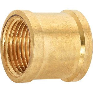 Manicotto filettato in ottone 18,6 mm (Rp 1/2) per raccordi di tubi in impianti di riscaldamento e sanitari.