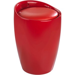 Tabouret de bain rouge Wenko Candy avec sac à linge, plastique, capacité 20 l.