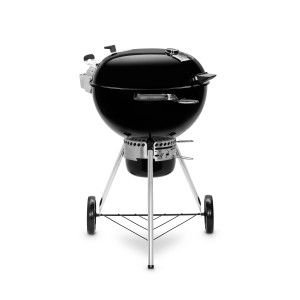 Barbecue à charbon Weber Master-Touch Premium E-5770 noir avec thermomètre intégré et grille en acier inoxydable.