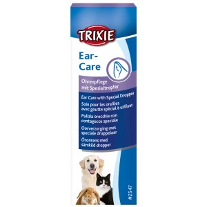 Trixie Cura orecchie per animali, flacone da 50ml per pulizia e cura delicata.