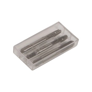 Jeu de tarauds LUX M6 Comfort en acier dans un boîtier plastique transparent.