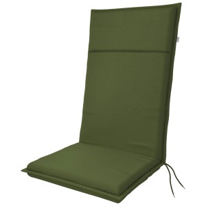 Cuscino per sedia alta Doppler Life D.5351, verde muschio, 48x119 cm, cuscino per sedia da giardino con lacci.