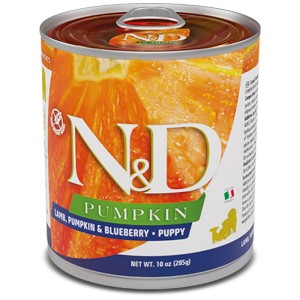 N&D Hunde-Nassfutter Pumpkin Lamm & Blaubeere Puppy, 285g Dose.