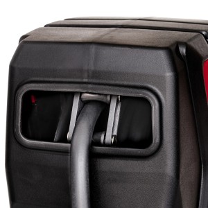 Gros plan : Enrouleur de tuyau Einhell TC-PH 150, enroulement automatique, accessoire de compresseur.