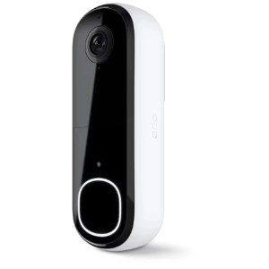 Arlo Essential Video-Türklingel AVD3001 HD in Weiß und Schwarz für die Kameraüberwachung.