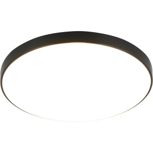 Plafonnier LED noir Spica, forme ronde, design moderne pour espaces de vie.