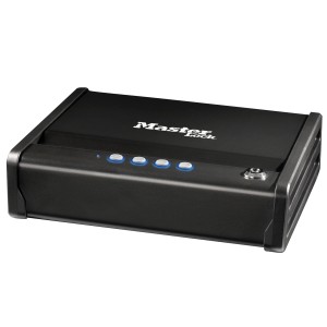 Cassaforte compatta nera Master Lock MLD08E con serratura elettronica e chiave, capacità 2,34 l.