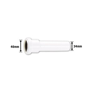 Raccord de transition blanc 40 mm x 34 mm (G 1 1/2") pour siphon.