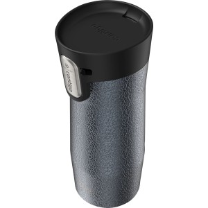 Tazza termica Contigo West Loop 3.0 da 470 ml, acciaio inox mirtillo con superficie testurizzata. Coperchio Autoseal nero.
