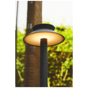 Nordlux Solar-Pollerleuchte Justina, Edelstahl Anthrazit, 60 cm. Wegeleuchte mit Bewegungsmelder.