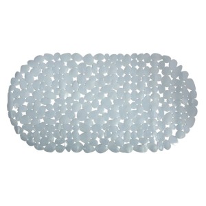 Tappetino da bagno grigio MSV Galets, 35x68 cm, in PVC per una maggiore sicurezza nella vasca.