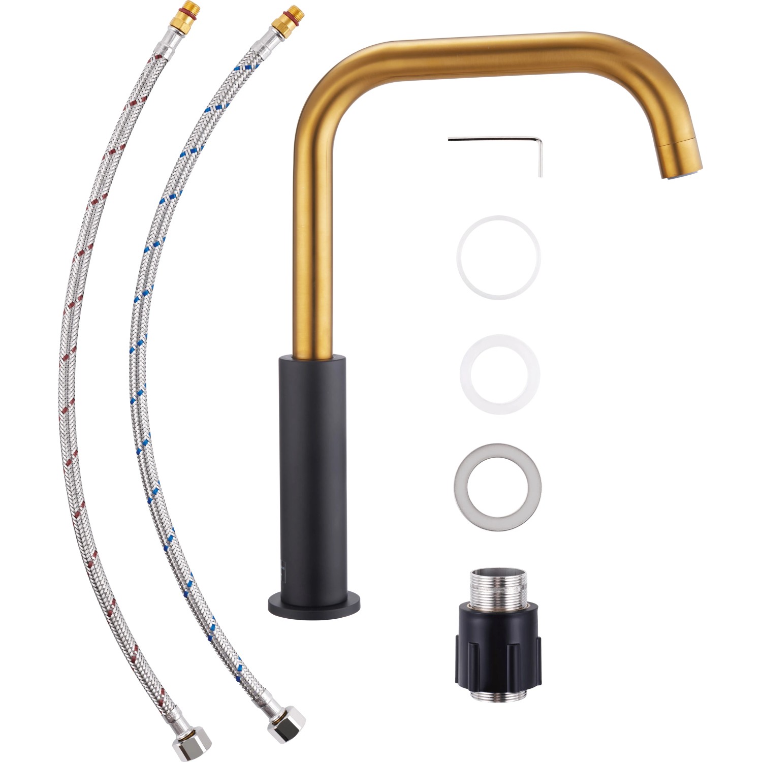 Küchenarmatur In Brushed Gold – Mit Sprühfunktion, Einhebelmischer & 360° Schwenkbarem Auslauf