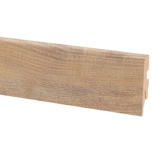 Plinthe châtaignier, 60x20 mm, longueur 2,6 m. Plinthe MDF décor bois.