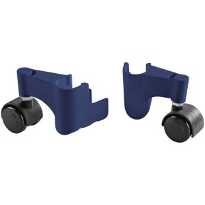 Set accessori Leifheit Pegasus Mobile: due ruote blu per un facile montaggio sullo stendibiancheria.