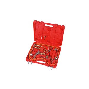 Rothenberger Turbolötset 2000 in valigetta rossa: kit saldatura con bruciatori, tubo, regolatore e accessori.