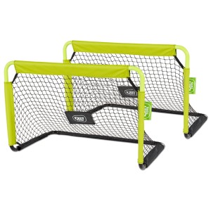 Set di due mini porte da calcio Exit Toys Tempo, acciaio, verde/nero, 60x90 cm.