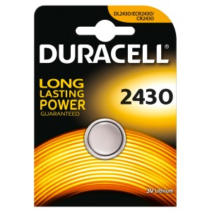 Pila a bottone al litio Duracell 2430 3V per orologi, misuratori e altro.