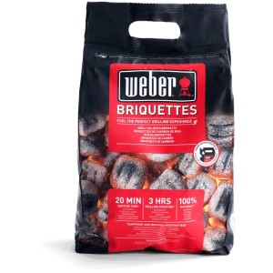 Confezione Weber Brikett 3 kg per grigliate e barbecue a lunga durata.