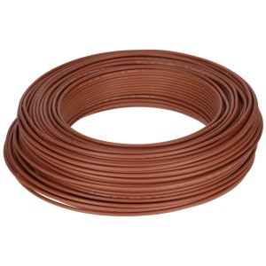 Fil en T marron, diamètre 2,5 mm, longueur 100 m, pour installations électriques.