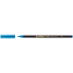 Edding 1340 Brushpen, blau-metallic, mit abgenommener Kappe. Ideal zum Handlettering.