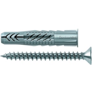 Fischer Tassello universale UX 6x50 con vite, adatto per materiali da costruzione pieni, forati e a pannello.