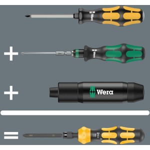 Wera Kraftform Kompakt 900 Set, 19 pièces. Jeu de tournevis avec embouts et fonction d'impact.