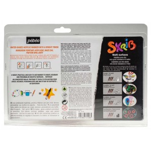 Pébéo Skrib Paint Set de marqueurs acryliques, 12 pièces, pour décorer et créer.