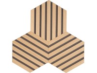 Denpanels Designpaneele Hexagon Eiche MDF Schwarz 3 Stk.