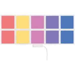 Globo LED applique Fourlights, 10 panneaux en plastique colorés et dimmables, blanc.