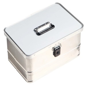 LUX Boîte en aluminium, 29 l, idéale pour le rangement et le transport d'outils, avec poignée et fermeture.