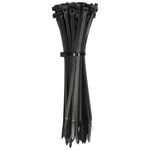 Serre-câbles noirs groupés, 150 x 3,6 mm, pour la gestion des câbles.