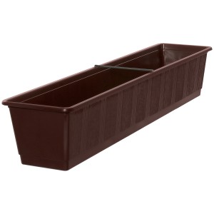 Jardinière standard marron, 14,5x17,5x79 cm, avec structure en bois, sans trous.