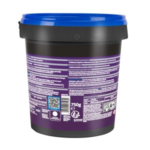 Barattolo di additivo adesivo Metylan Ovalit TM, 750g, per carta da parati e rivestimenti murali.