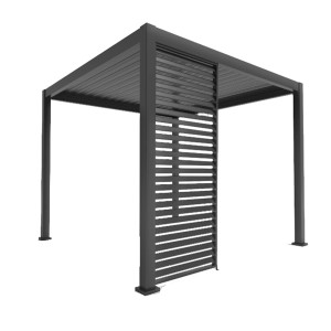 Pannello a lamelle Mirador antracite (93 cm) per pergola da 3 m, protezione laterale da vento e privacy.