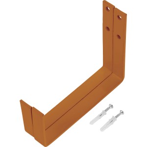 Lot de 2 supports pour jardinière de balcon en terre cuite, en métal thermolaqué, avec vis et chevilles.